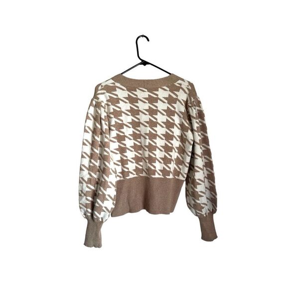 NEW JOIE long sleeve houndstooth button front cardigan sweater sz M women’s prep - Picture 5 of 6